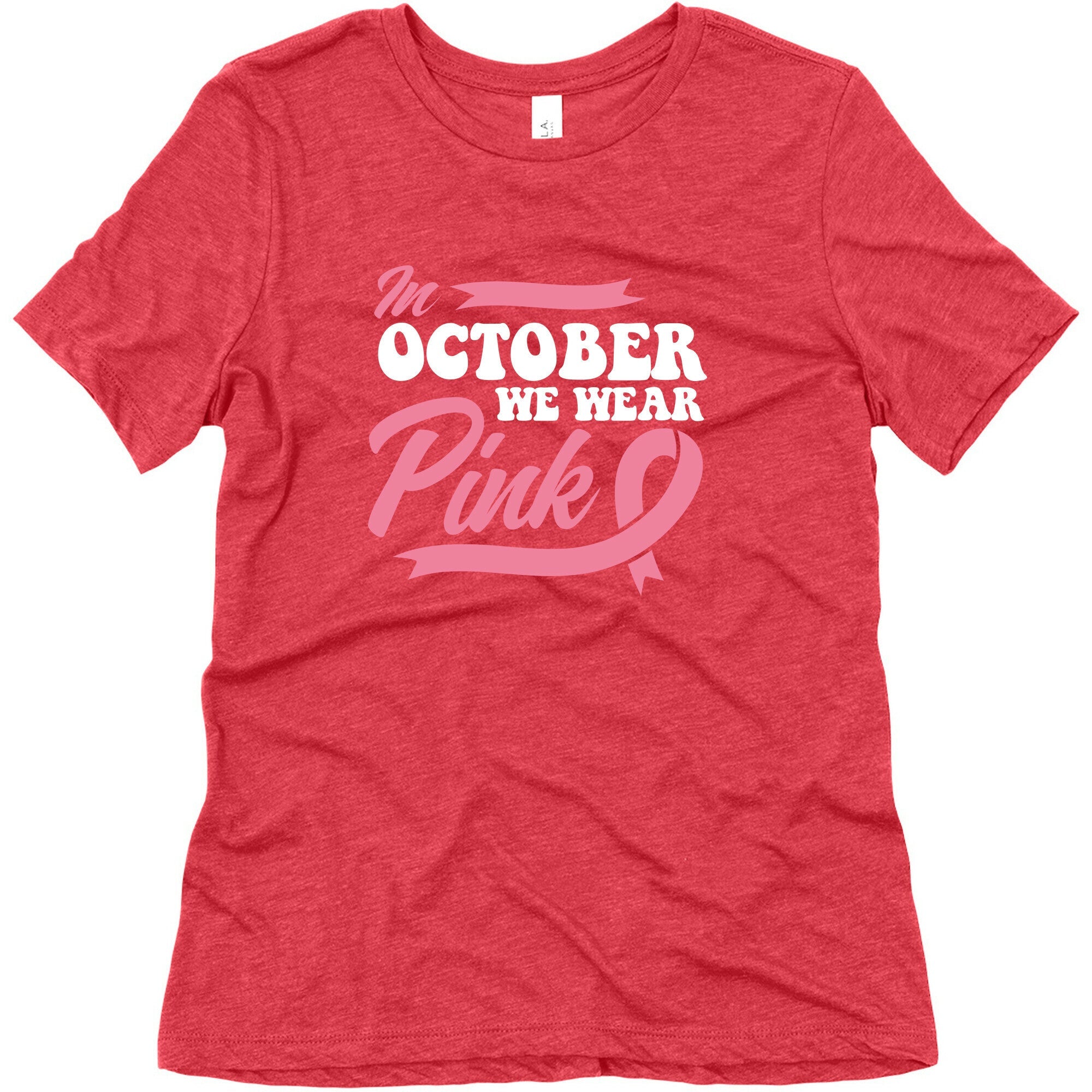 October Pink Breast Cancer Awareness Womens Triblend Tee